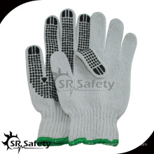 SRSAFETY Polycotton PVC Handschuhe mit PVC Punkten einseitig gestrickt